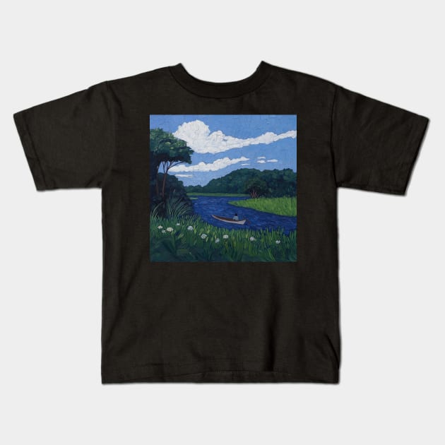 Guyana landscape | Post-impressionist painting style Kids T-Shirt by ComicsFactory